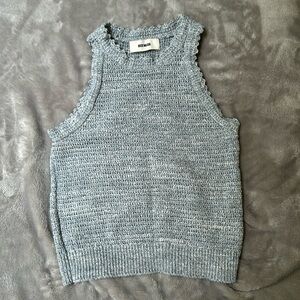 Buck Mason Marled Blue Crochet Tank